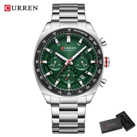 Montre CURREN Émeraude · 8497, couleur Argenté et vert