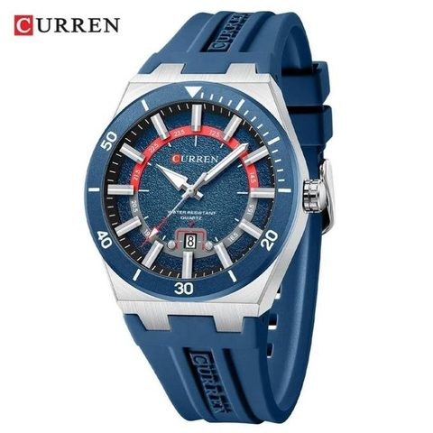 Montre CURREN Sprint · 8491, couleur Argenté et bleu