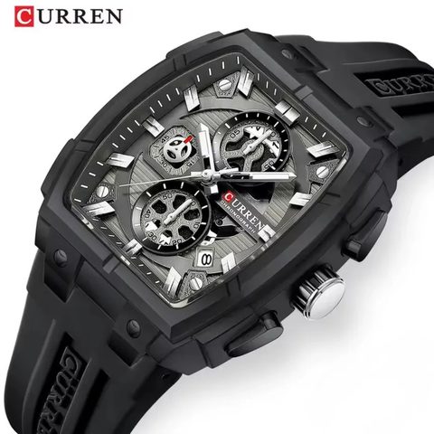 Montre CURREN Carré · 8488, couleur Noir et argenté