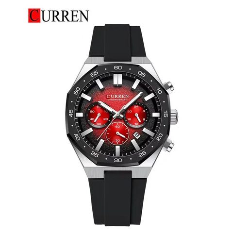 Montre CURREN Chronos · 8489, couleur Noir et rouge