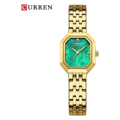 Montre CURREN Ligne · 9108, couleur Vert et doré