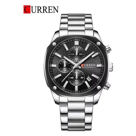Montre CURREN Classique · 8490, couleur Argenté cadran noir