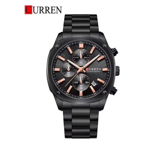 Montre CURREN Classique · 8490, couleur Noir et argenté