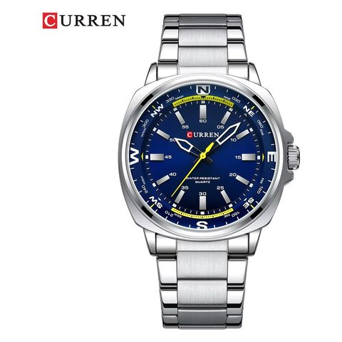 Montre CURREN Vecteur · 8455, couleur Argenté et bleu