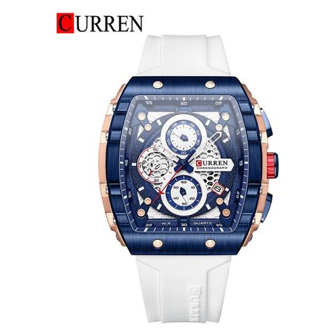 Montre CURREN Racer · 8442, couleur Blanc et bleu