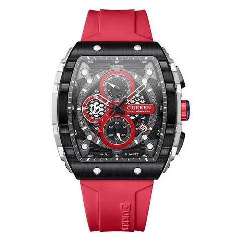 Montre CURREN Racer · 8442, couleur Gris et rouge