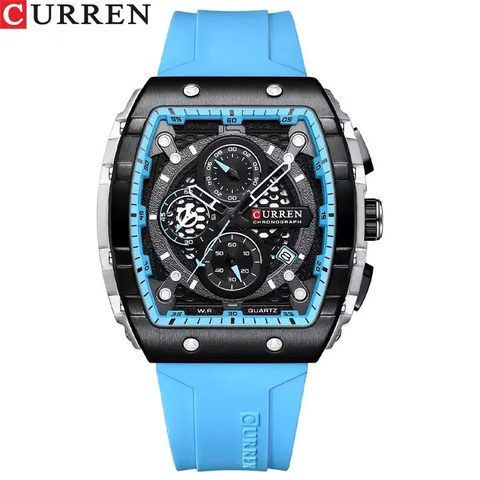 Montre CURREN Racer · 8442, couleur Gris et turquoise