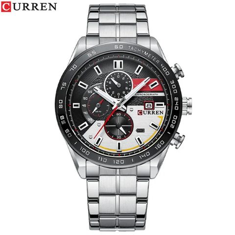 Montre CURREN Exact · 8410, couleur Argenté et rouge