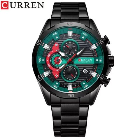 Montre CURREN Racing · 8402, couleur Noir et turquoise
