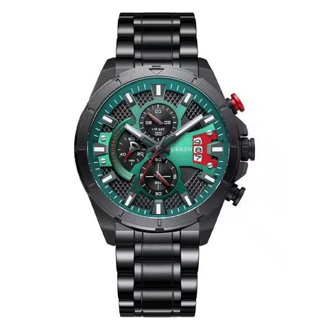 Montre CURREN Prestige · 8401, couleur Gris et turquoise