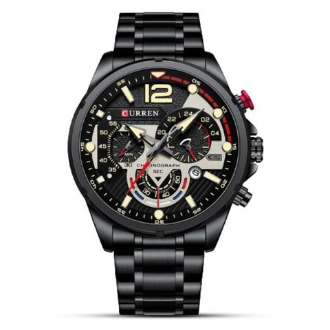 Montre CURREN Precision · 8395, couleur Noir et argenté