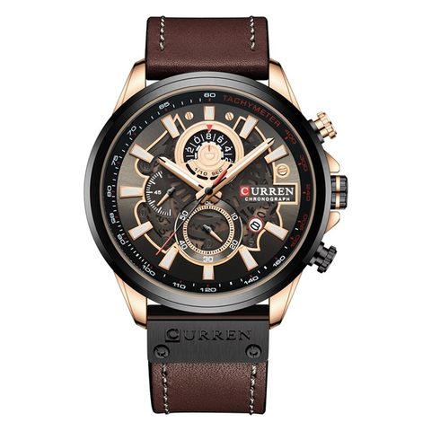 Montre CURREN Elite · 8380, couleur Marron et noir
