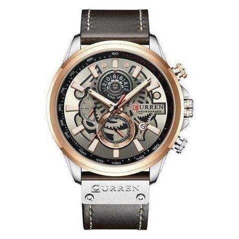 Montre CURREN Elite · 8380, couleur Noir et or rose
