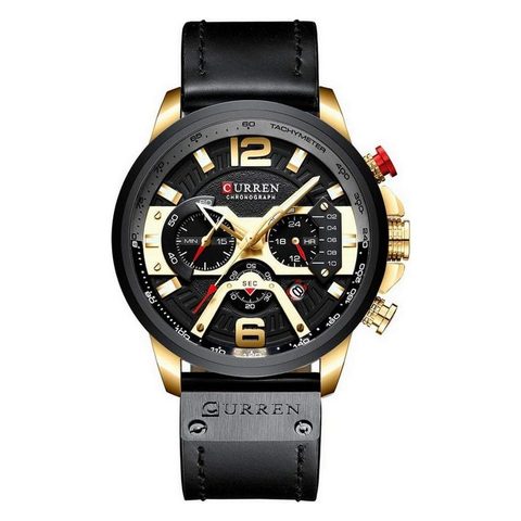 Montre CURREN Grand Style · 8329, couleur Noir et doré