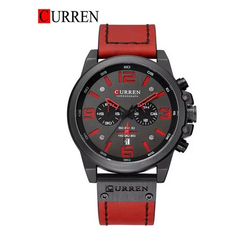Montre CURREN Heritage · 8314, couleur Gris et rouge