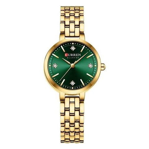 Montre CURREN Étoile · 9106, couleur Vert et doré