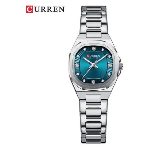 Montre CURREN Perle · 9104, couleur Argenté et turquoise
