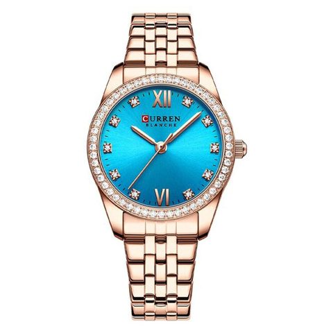 Montre CURREN Féminin · 9086, couleur Turquoise et orange
